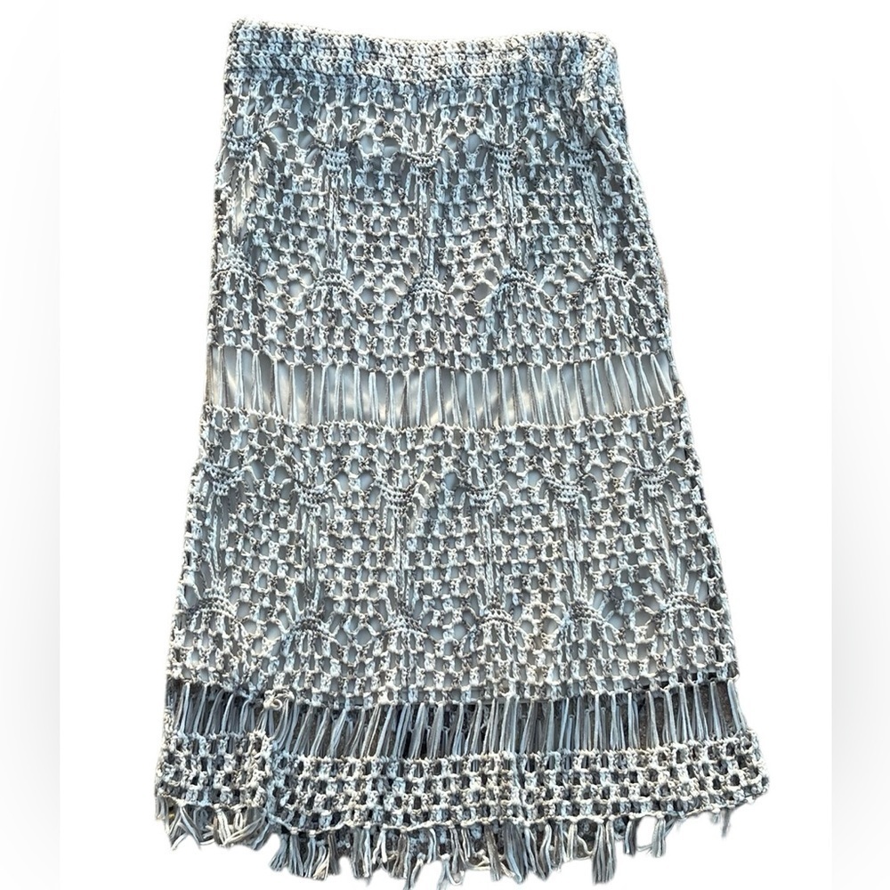 Boston Proper Crochet Midi Skirt, spring, summer, cream, Size Medium - Picture 10 of 10